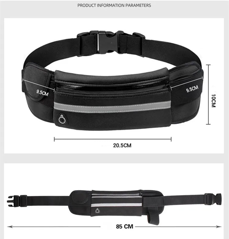 Waterproof Running & Cycling Waist Bag – Sports Fanny Pack with Mobile Phone Case