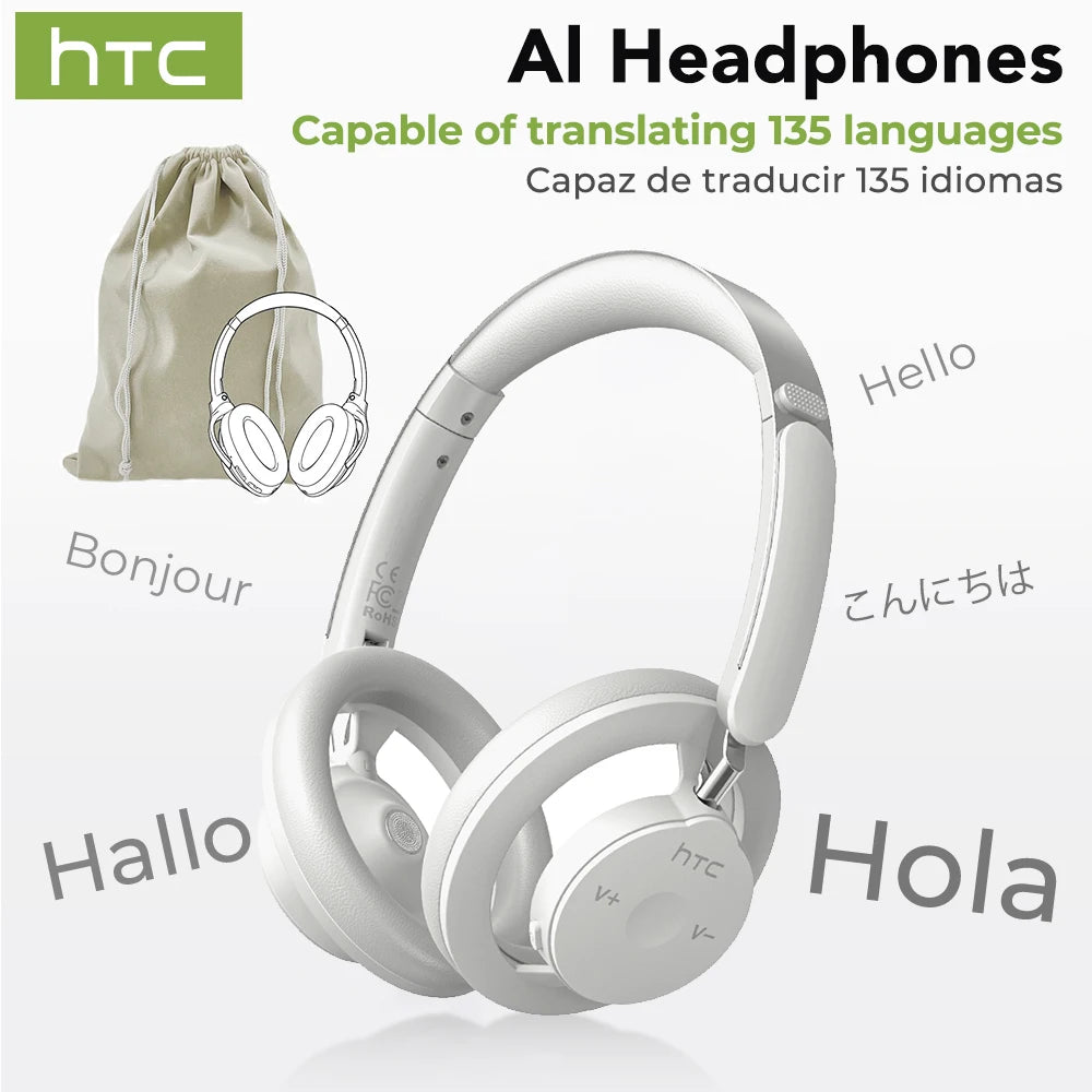 HTC HP06 Bluetooth V6.0 Foldable Wireless Headphones – Punchy Bass, Open Ear‑Airy Design