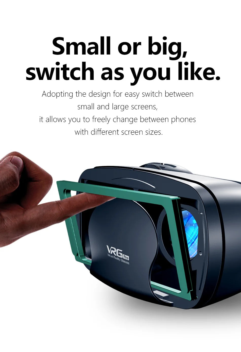 3D VR Headset Smart Virtual Reality Glasses 7 Inches Helmet