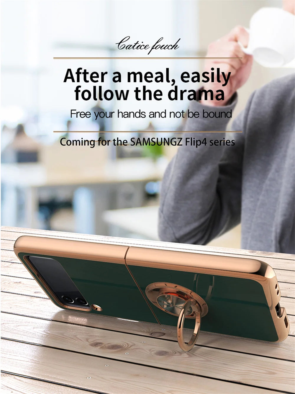 Luxury for Samsung Galaxy Z Flip 5 4 3 Flip4 Flip6 flip5 Hard Cover Rose Gold