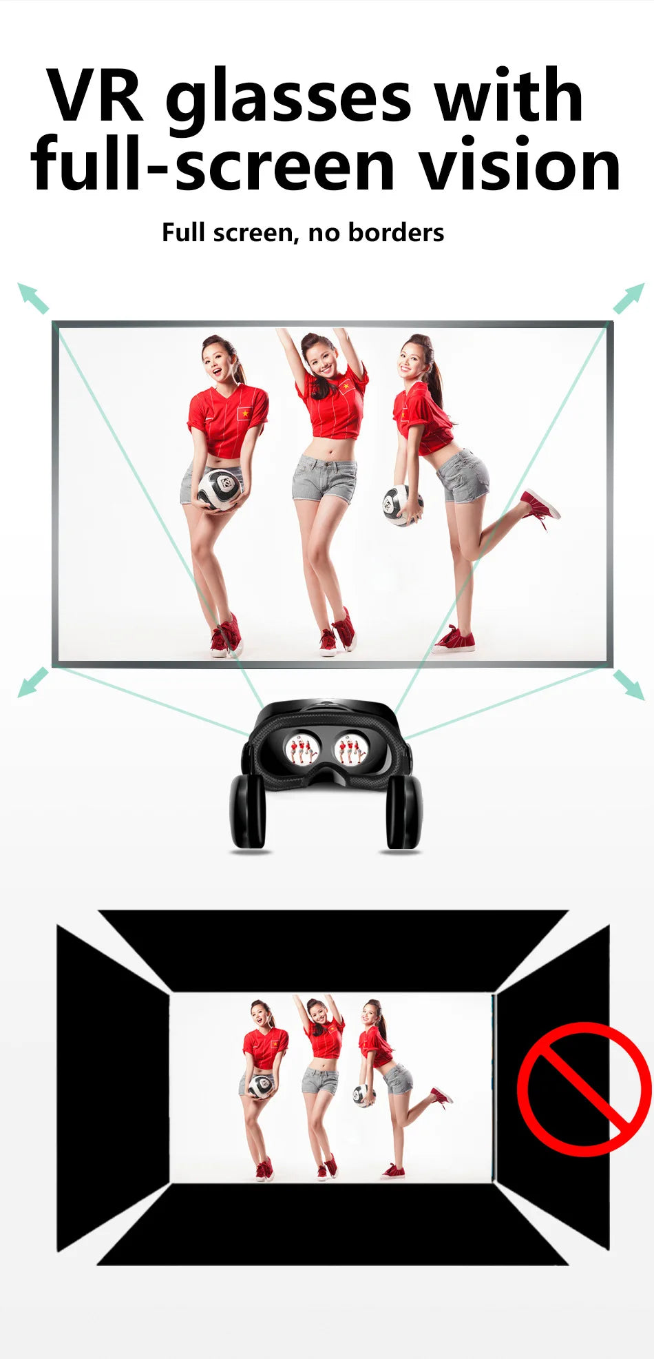 3D VR Headset Smart Virtual Reality Glasses 7 Inches Helmet