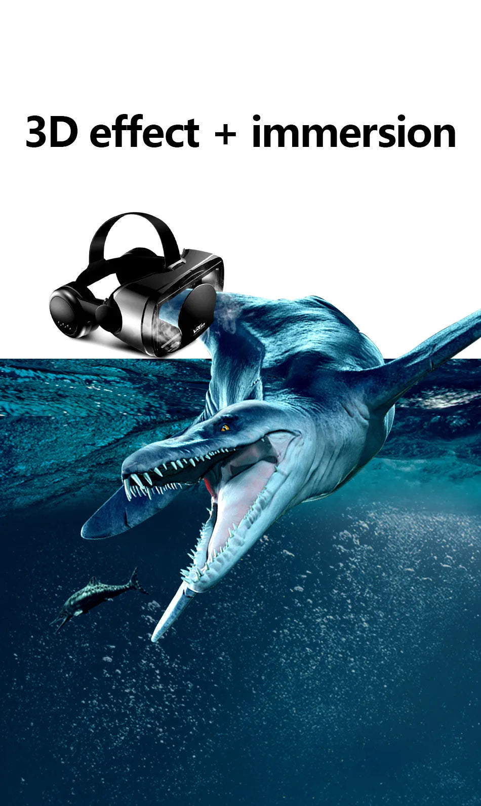 3D VR Headset Smart Virtual Reality Glasses 7 Inches Helmet
