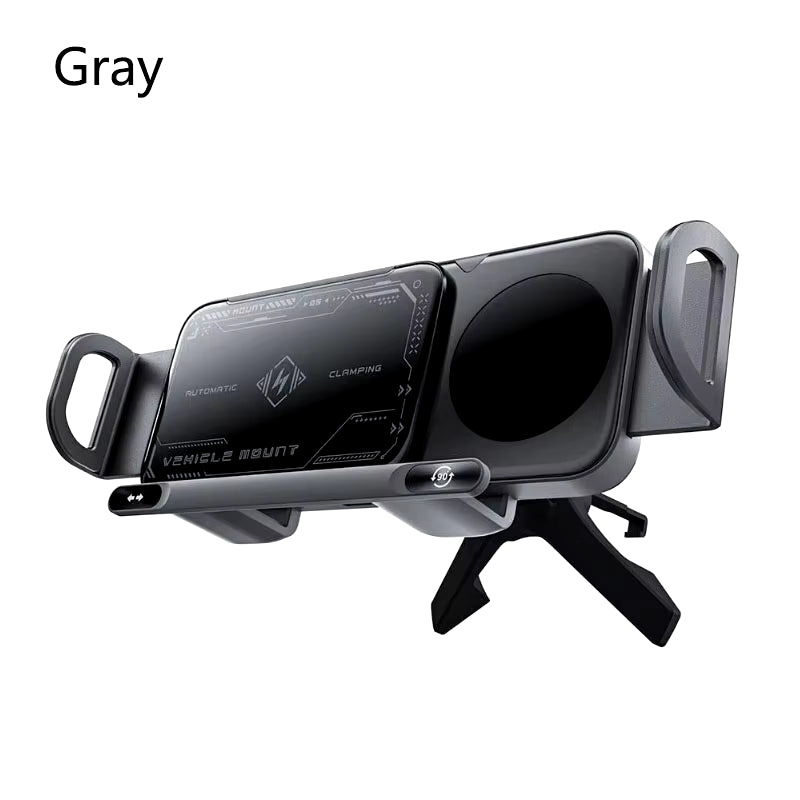 High-Intelligent Magnetic Mobile Phone/Tablet Holder – 2-in-1 Auto-Rotating Wireless Car Charger