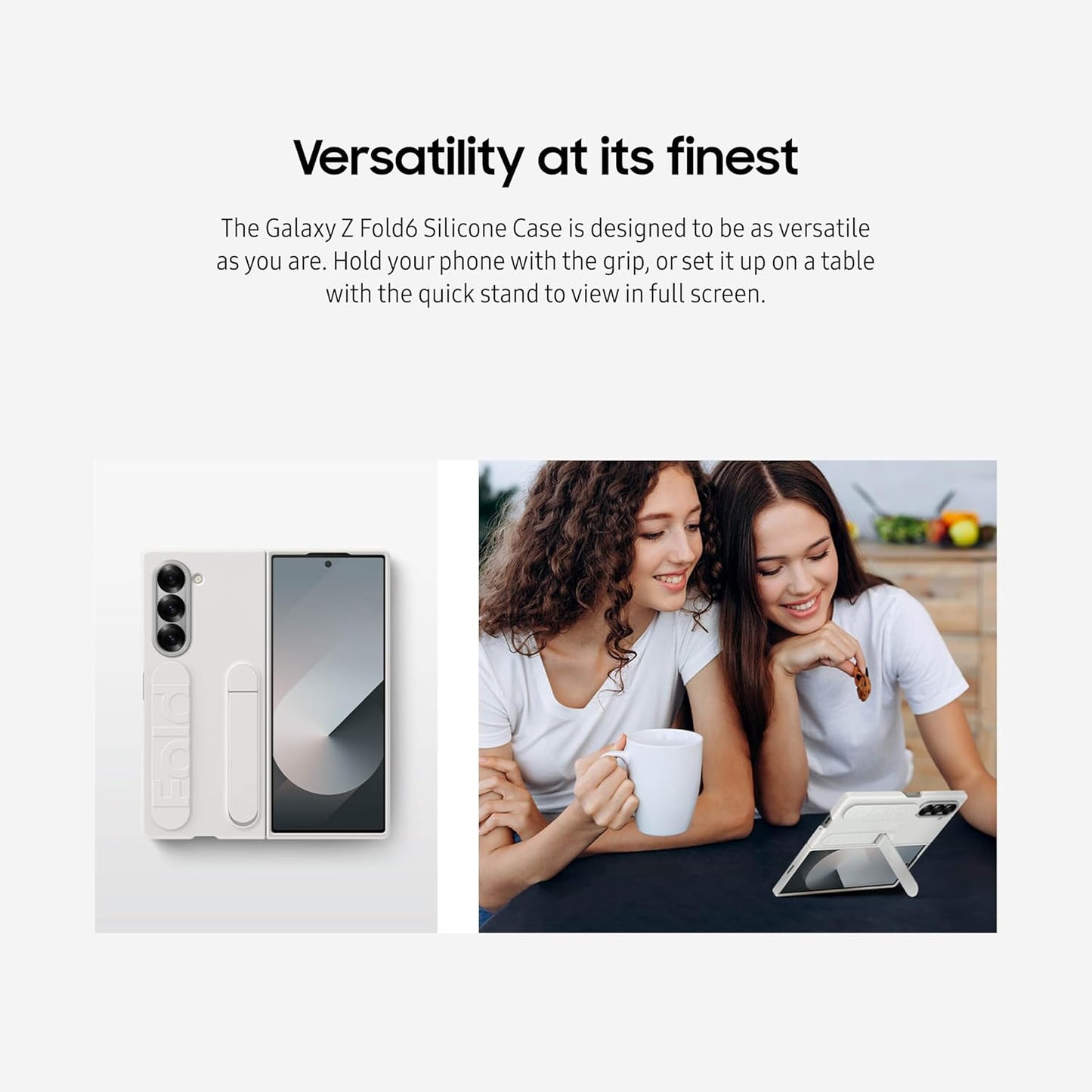Slim Silicone Case for Galaxy Z Fold 6 with Stand