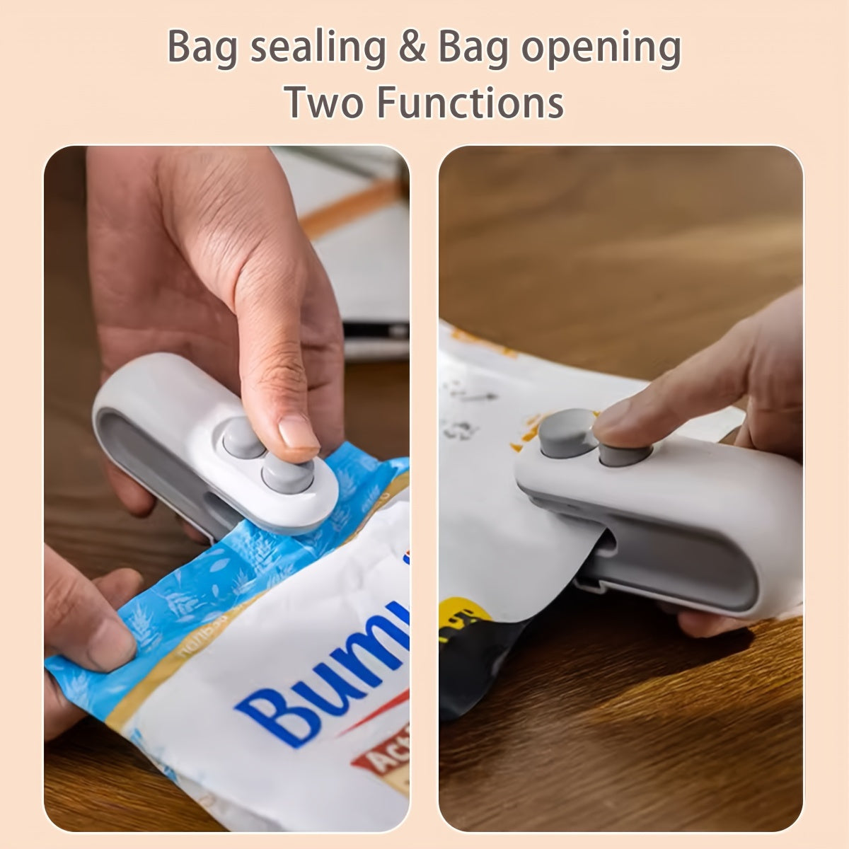 Mini Portable Plastic Bag Sealer Machine – USB Rechargeable Handheld Heat Sealing Device for Food Preservation, Compact Snack Bag Resealer with Built-in Lithium Battery