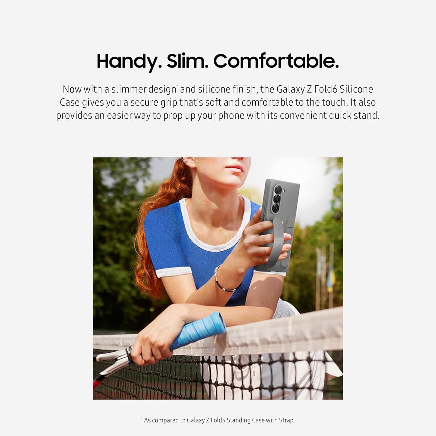 Slim Silicone Case for Galaxy Z Fold 6 with Stand