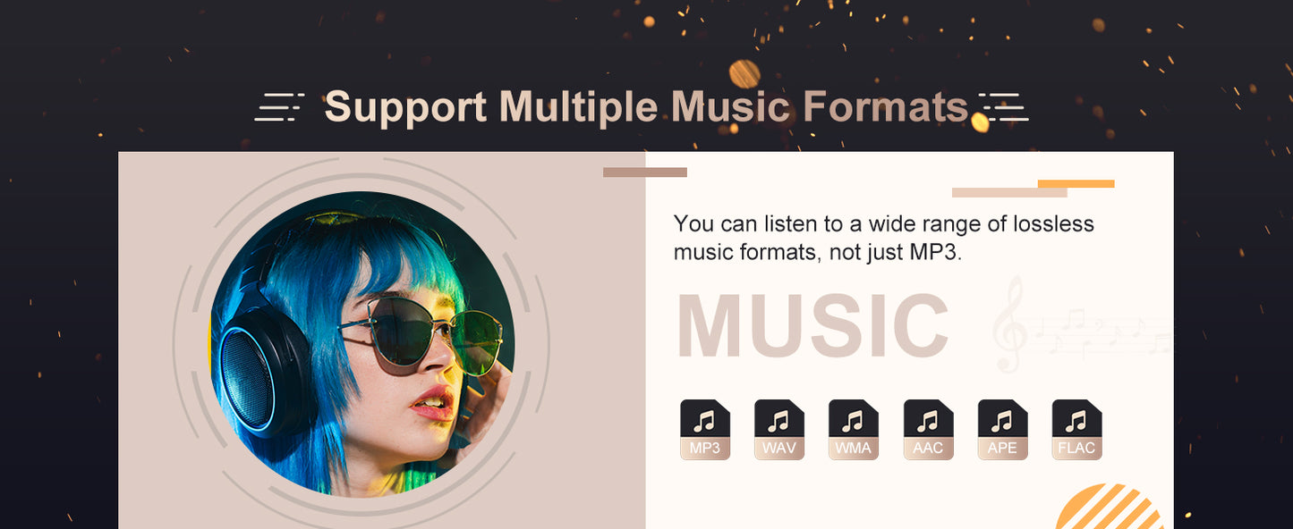 MECHEN D53 128 GB Bluetooth 5.3 MP3 Player – 2.4″ Full Touchscreen & HiFi Speaker