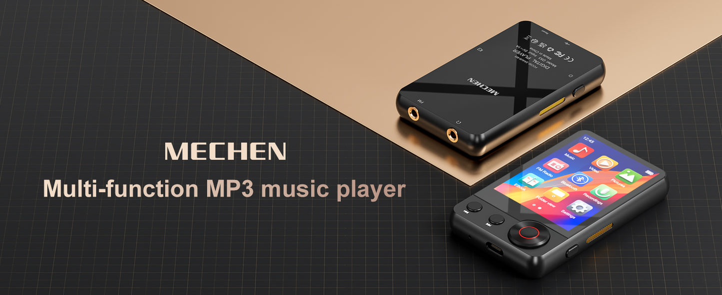 MECHEN D53 128 GB Bluetooth 5.3 MP3 Player – 2.4″ Full Touchscreen & HiFi Speaker