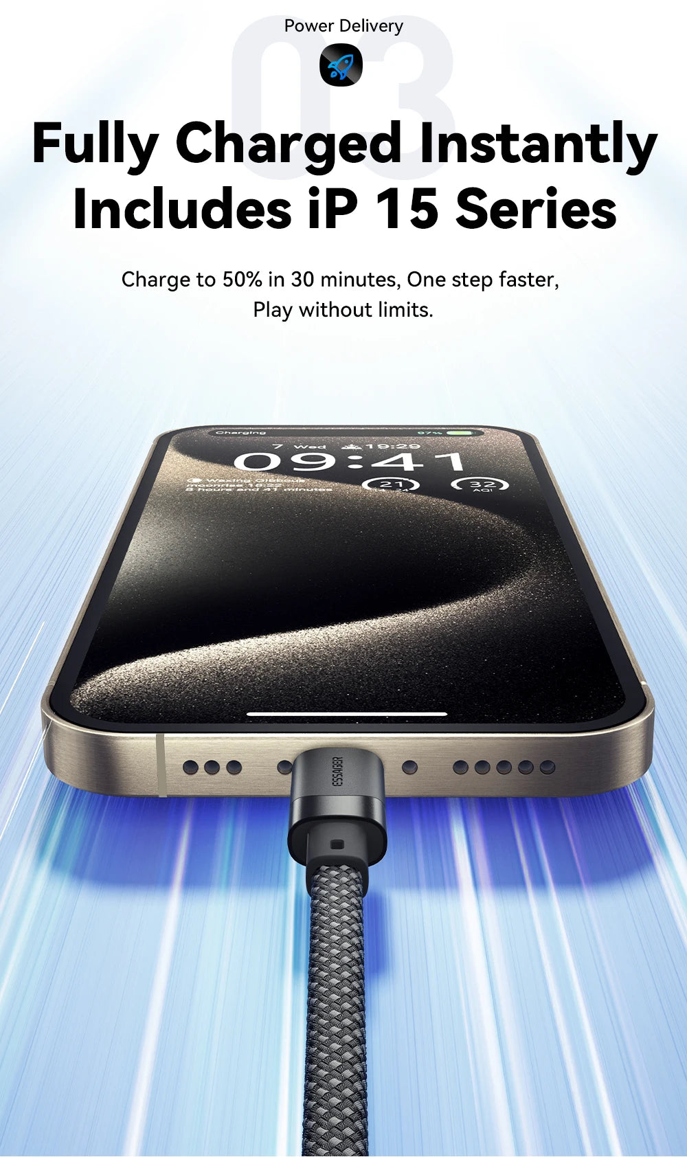 Essager 100W Magnetic USB-C Cable – PD 3.1, Detachable Connector, Braided Nylon for iPhone 15, MacBook, Samsung