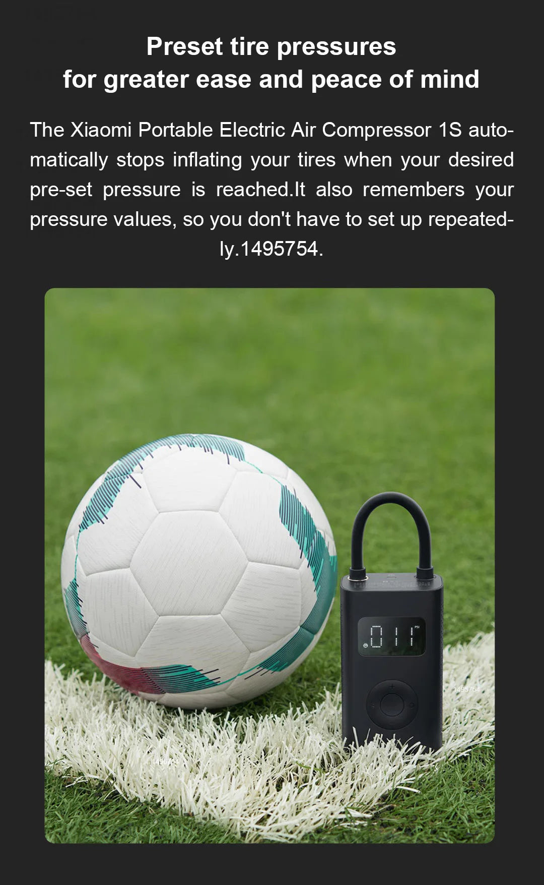 Xiaomi Mijia Portable Electric Air Pump 2 – Type-C Rechargeable Mini Tire Inflator (2000mAh, 5V)