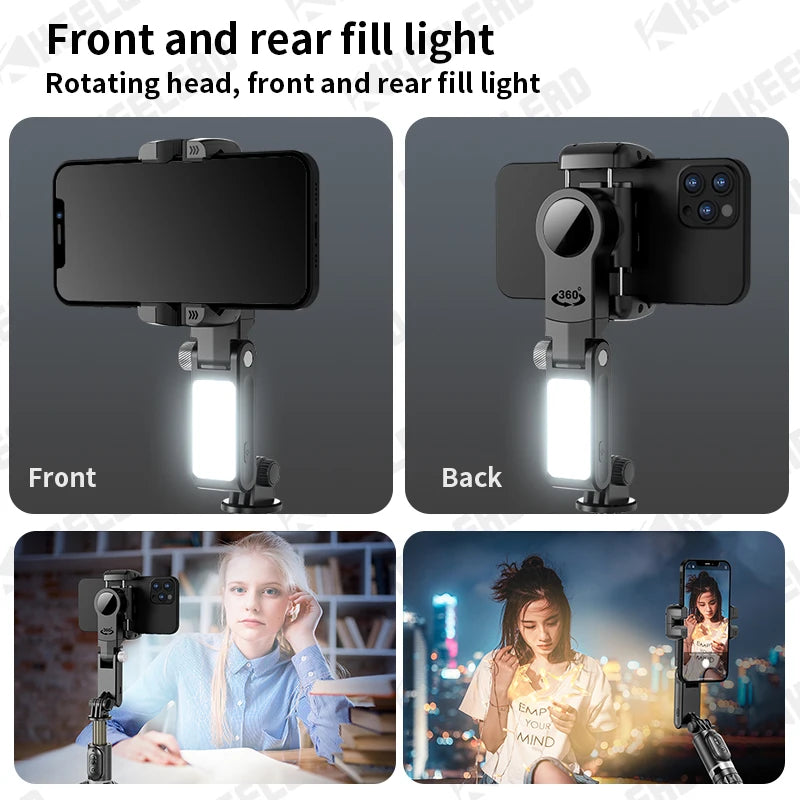 Gimbal Stabilizer Selfie Stick Tripod