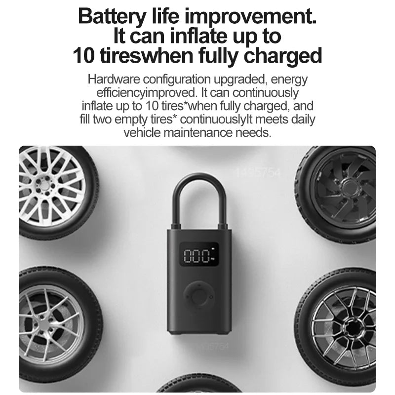 Xiaomi Mijia Portable Electric Air Pump 2 – Type-C Rechargeable Mini Tire Inflator (2000mAh, 5V)