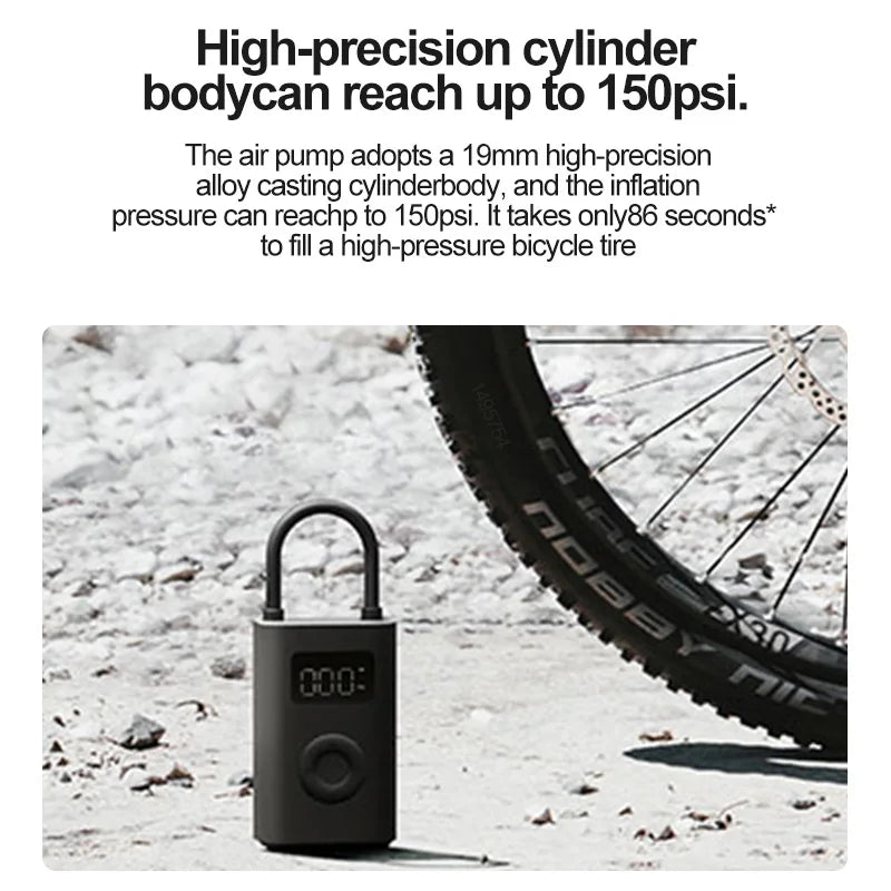 Xiaomi Mijia Portable Electric Air Pump 2 – Type-C Rechargeable Mini Tire Inflator (2000mAh, 5V)