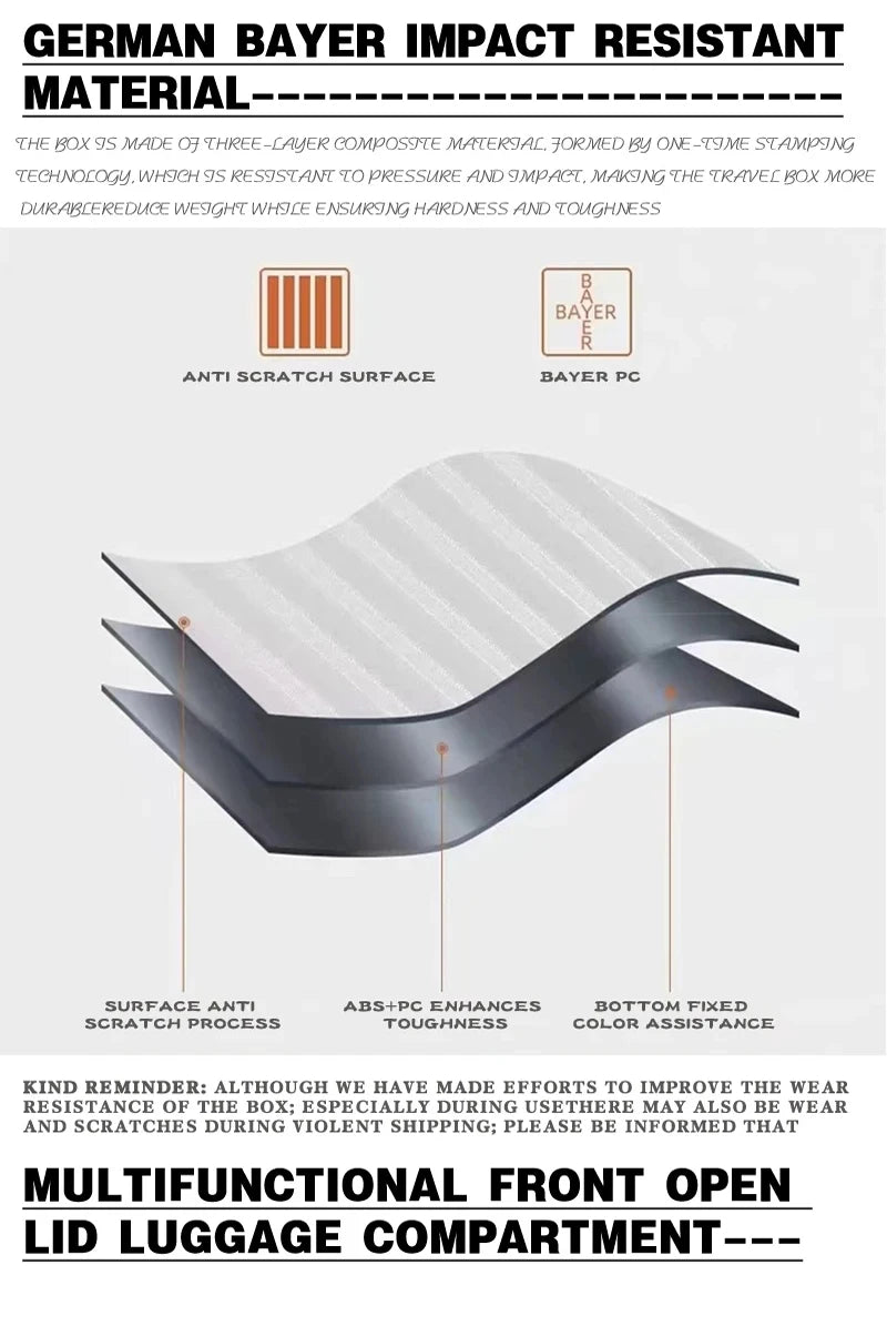 Business 20‑inch Carry‑On Suitcase with Built‑In Cup Holder & Lightweight Design