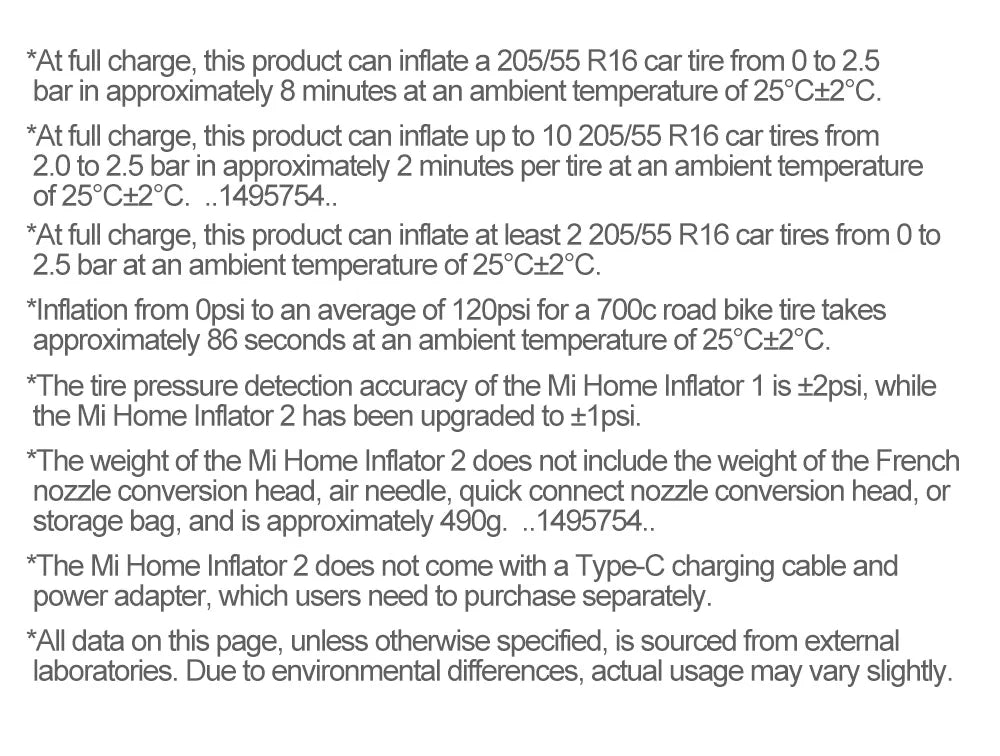 Xiaomi Mijia Portable Electric Air Pump 2 – Type-C Rechargeable Mini Tire Inflator (2000mAh, 5V)