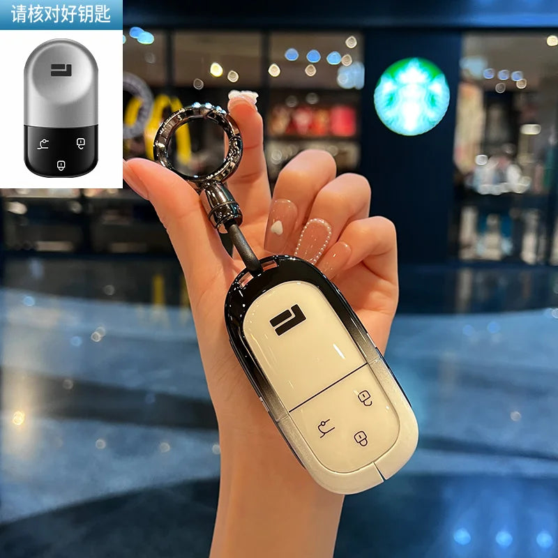 Premium 3‑Button Zinc Alloy Key Shell – Protective Case for ROX 01 / Polestone / Jishi 01 Remote