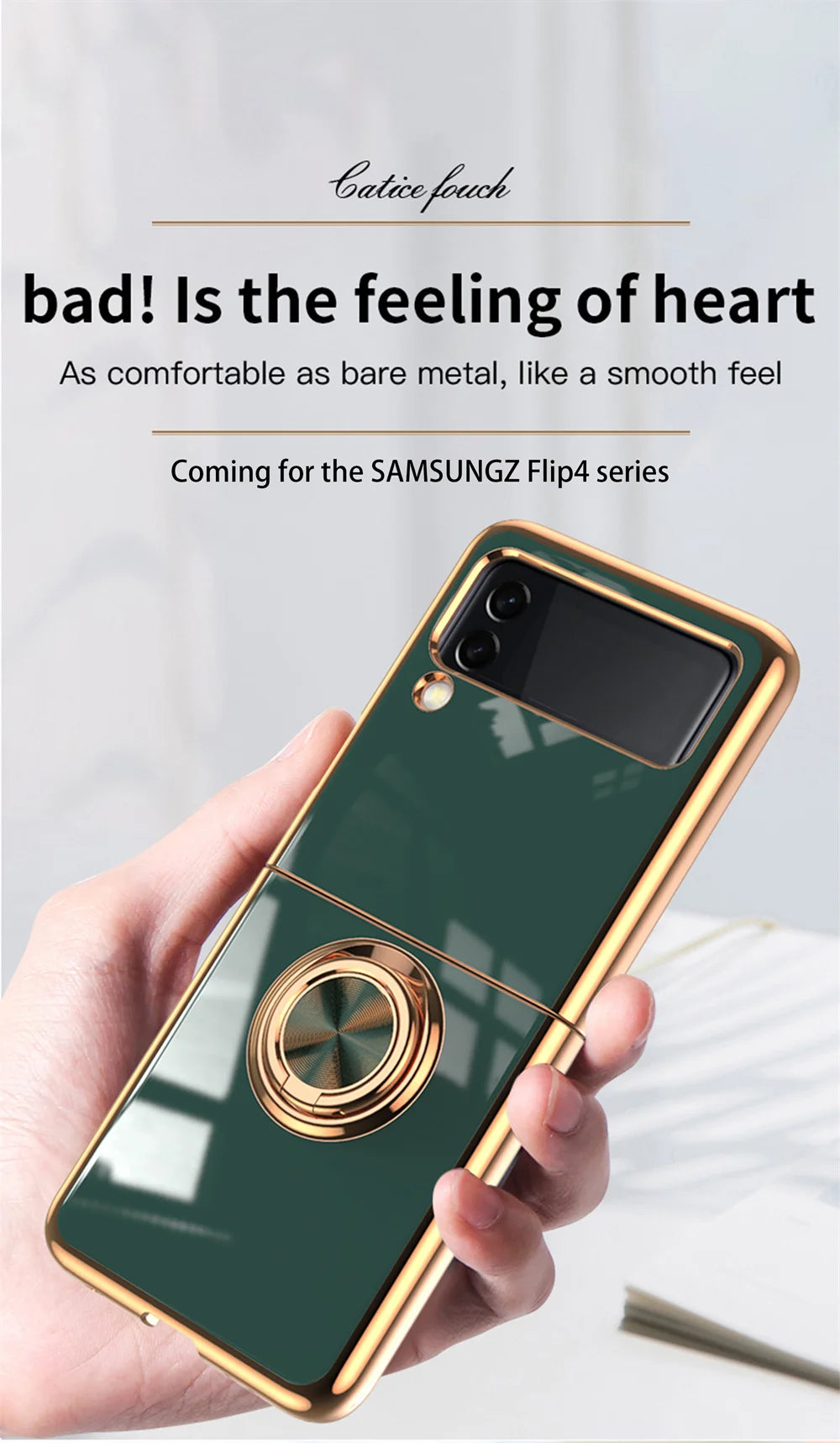 Luxury for Samsung Galaxy Z Flip 5 4 3 Flip4 Flip6 flip5 Hard Cover Rose Gold