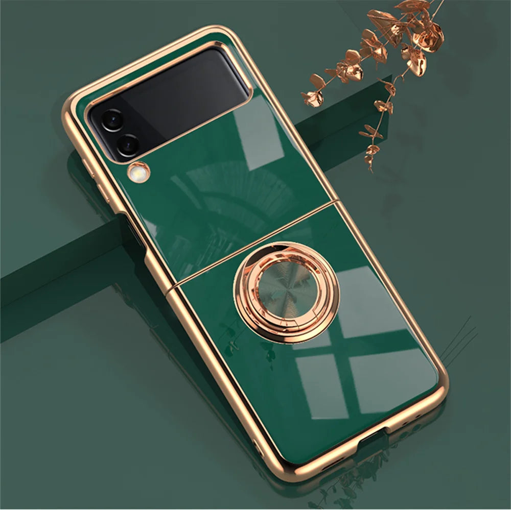 Luxury for Samsung Galaxy Z Flip 5 4 3 Flip4 Flip6 flip5 Hard Cover Rose Gold