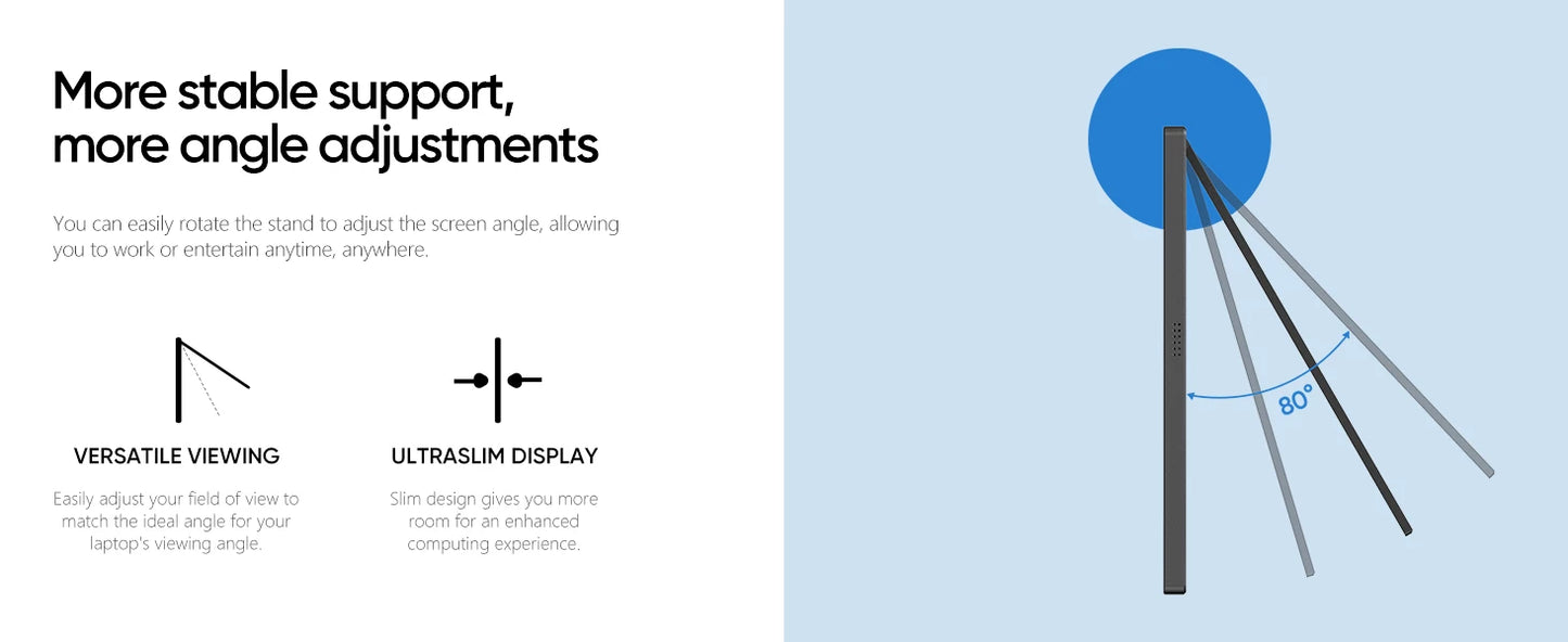 ARZOPA A1S 14″ FHD IPS Portable Monitor – USB‑C + HDMI, Ultra‑Slim, 60Hz, Built‑in Speakers