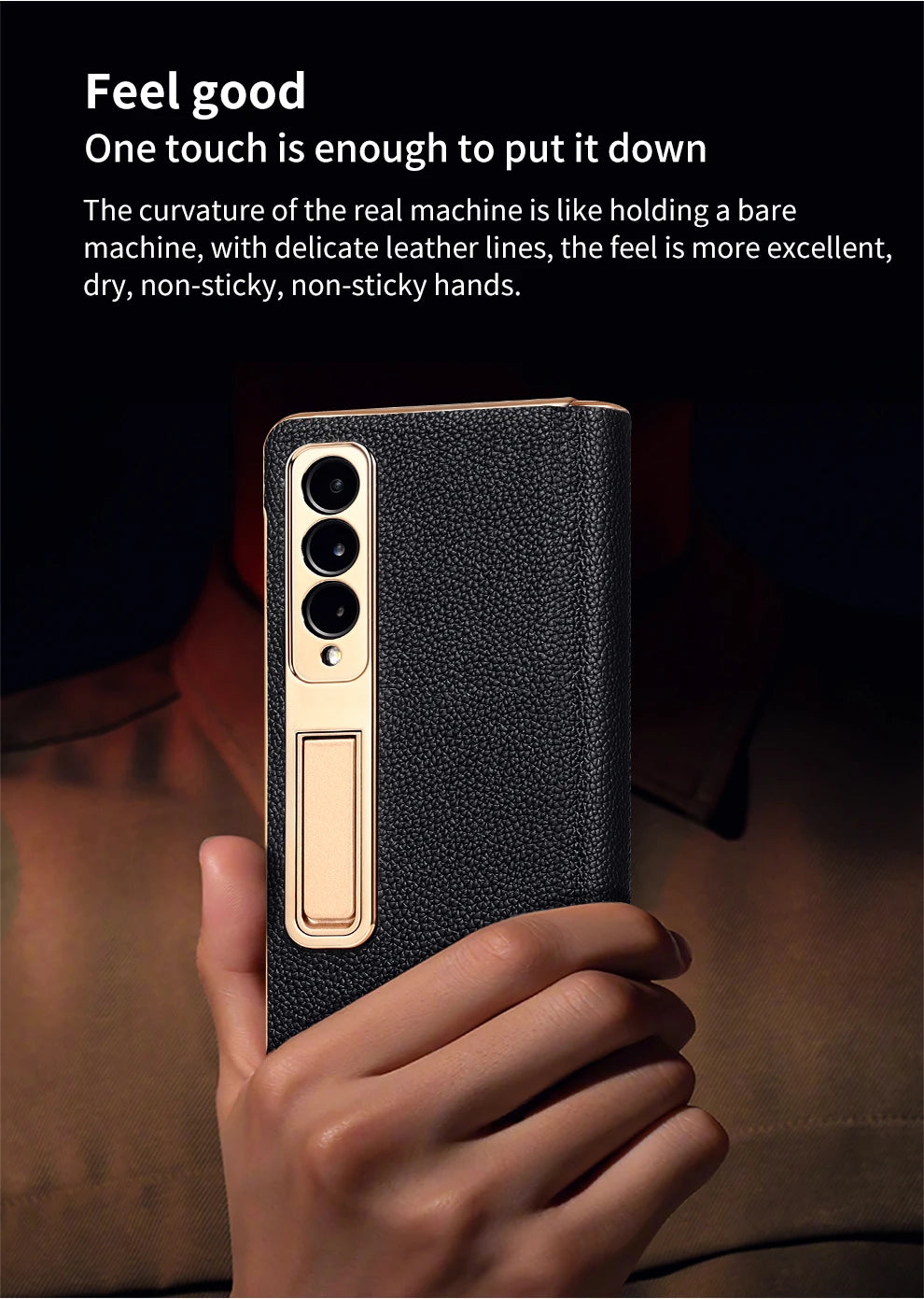 Premium Leather Magnetic Case for Samsung Galaxy Z Fold Series 6/5/4/3 with Mirror Film