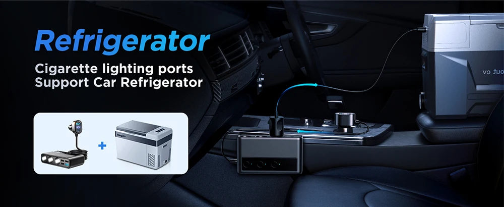 Joyroom 210W 9-in-1 Car Charger Adapter – PD 3.0, Dual QC 3.0, 3 DC Sockets, Independent Switches, LED Voltage Display