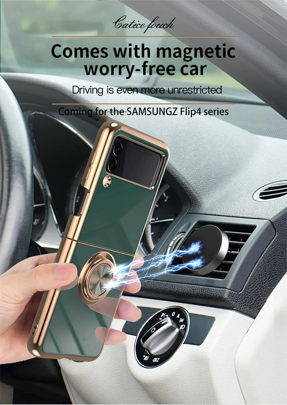 Luxury for Samsung Galaxy Z Flip 5 4 3 Flip4 Flip6 flip5 Hard Cover Rose Gold
