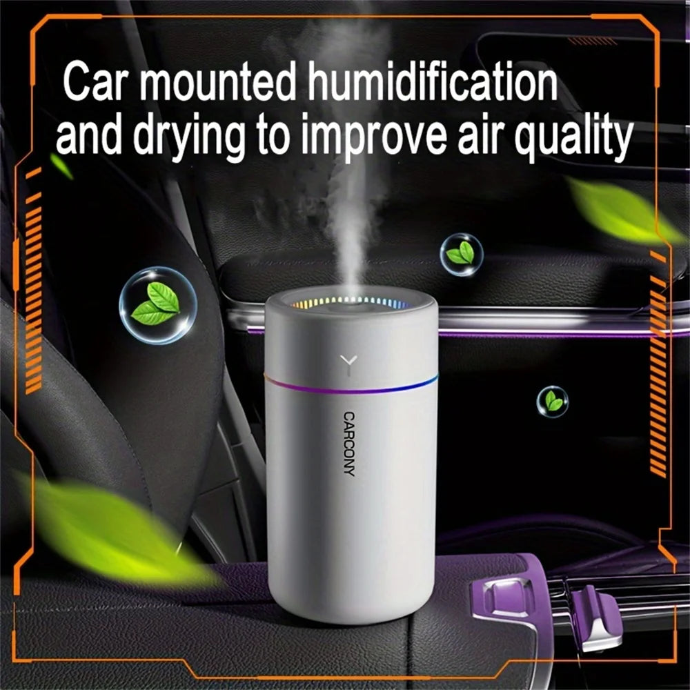 1pc Car Aromatherapy Humidifier – Silent Ultrasonic Air Diffuser with Colorful LED for Home, Office, or Vehicle