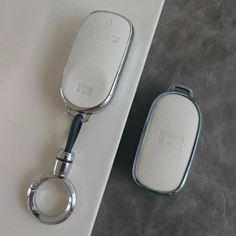 Shell Key Fob Case – 3‑Button Protective Cover for 2023 Geely ROX 01 / BAIC Polestone 01 / Jishi 01