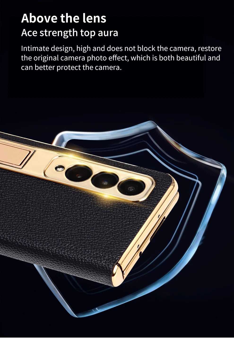 Premium Leather Magnetic Case for Samsung Galaxy Z Fold Series 6/5/4/3 with Mirror Film