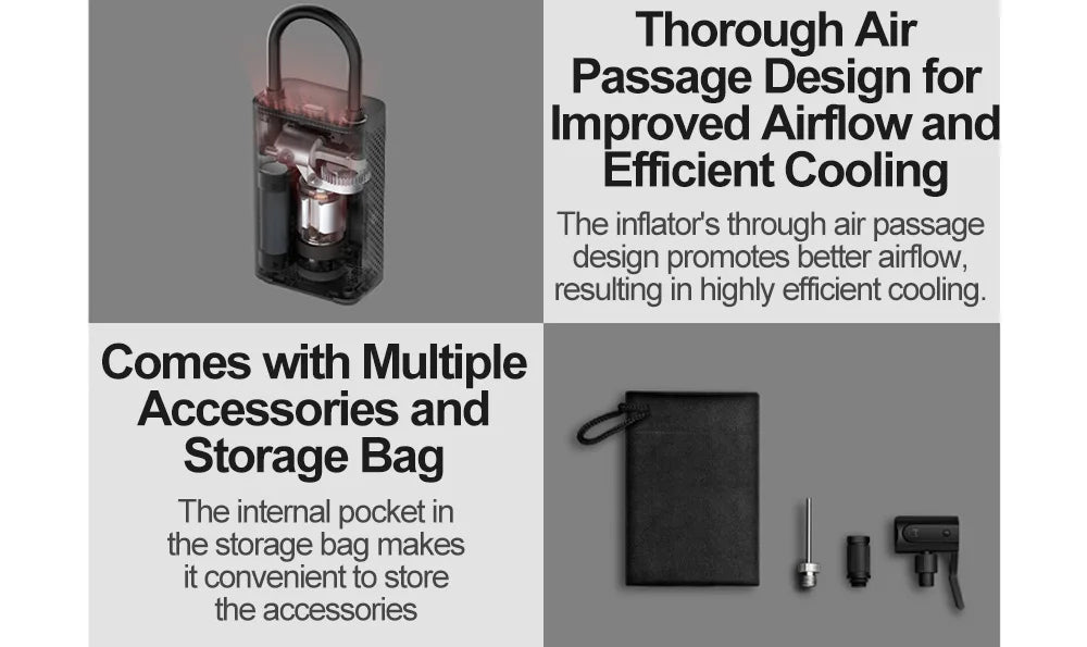 Xiaomi Mijia Portable Electric Air Pump 2 – Type-C Rechargeable Mini Tire Inflator (2000mAh, 5V)