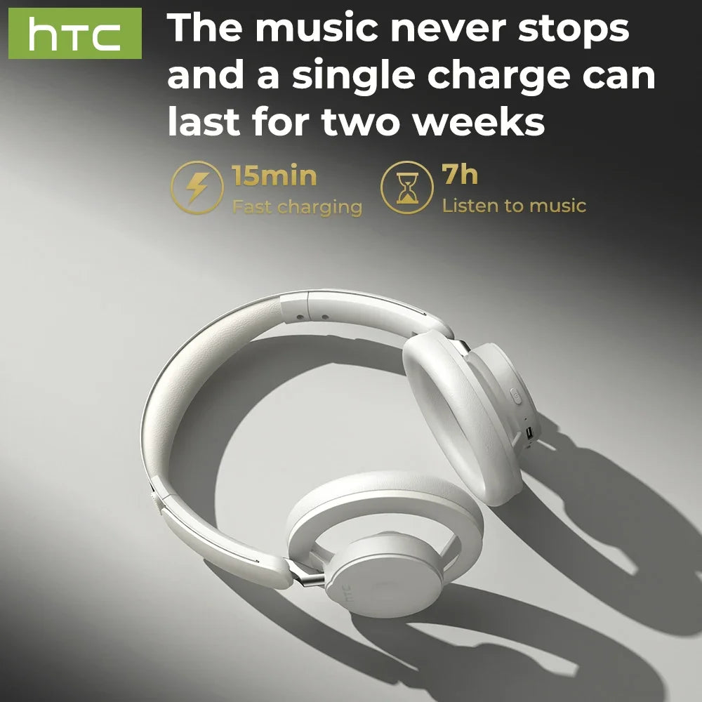 HTC HP06 Bluetooth V6.0 Foldable Wireless Headphones – Punchy Bass, Open Ear‑Airy Design