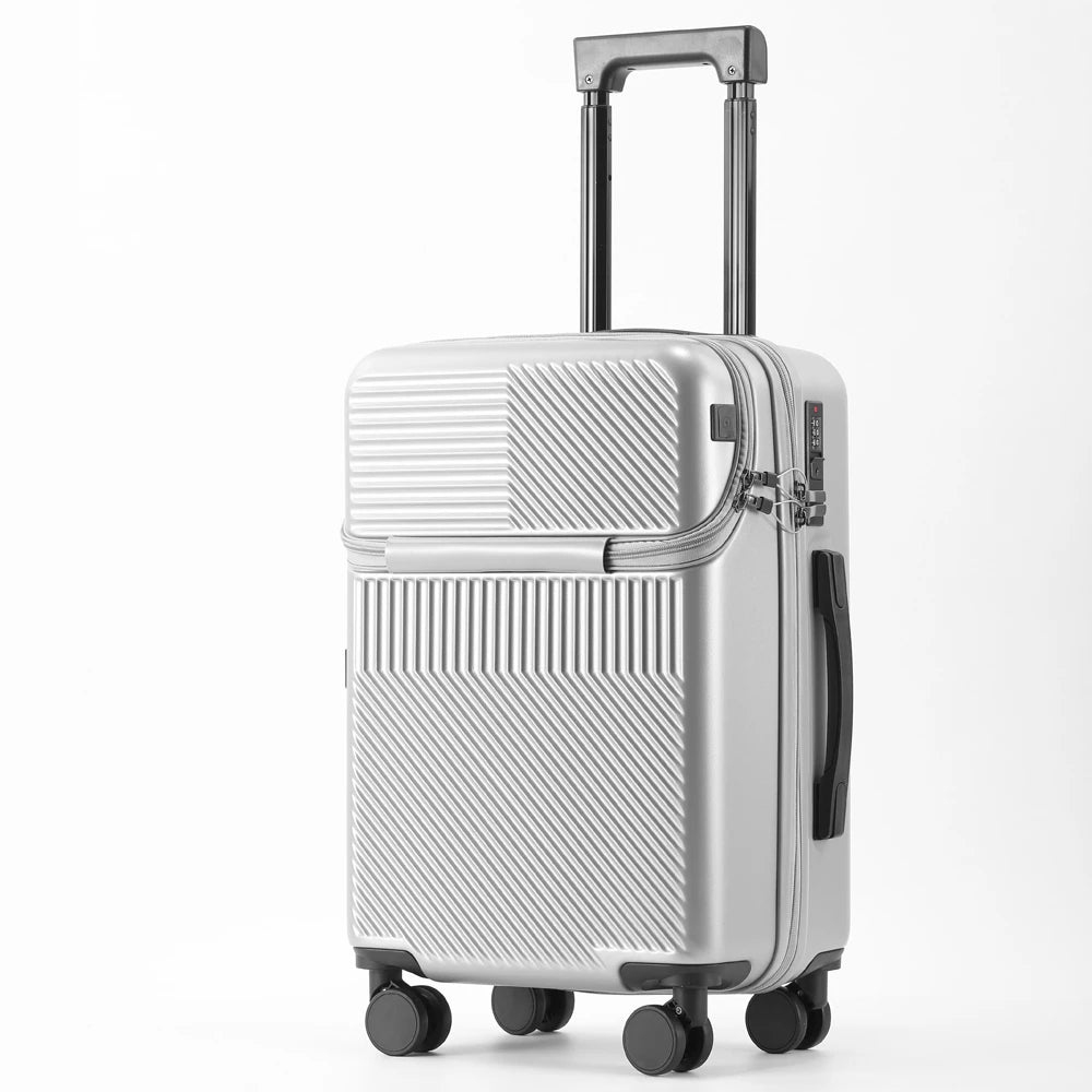 Business 20‑inch Carry‑On Suitcase with Built‑In Cup Holder & Lightweight Design