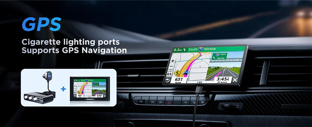 Joyroom 210W 9-in-1 Car Charger Adapter – PD 3.0, Dual QC 3.0, 3 DC Sockets, Independent Switches, LED Voltage Display