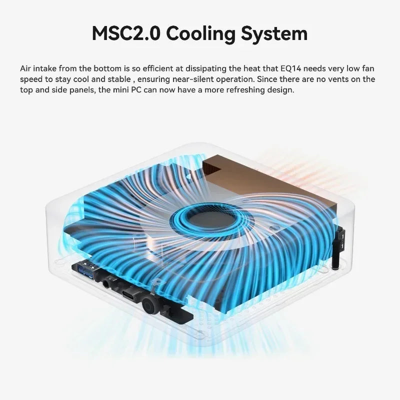 Beelink EQ14 Mini PC – Intel Twin Lake N150, 16GB DDR4, 500GB SSD, Dual LAN, WiFi 6, Windows 11 Pro