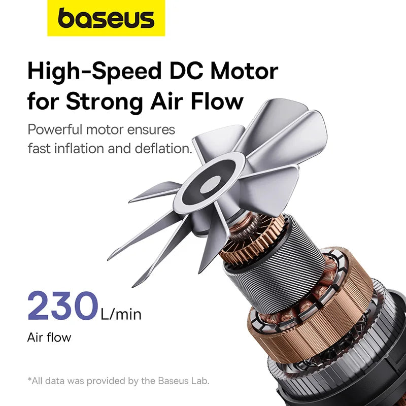 Baseus Wireless Mini Air Compressor – Portable Inflator for Mattresses, Swim Rings & Storage Bags