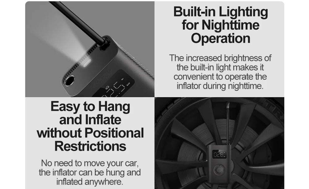 Xiaomi Mijia Portable Electric Air Pump 2 – Type-C Rechargeable Mini Tire Inflator (2000mAh, 5V)