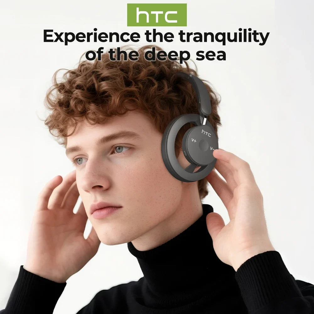 HTC HP06 Bluetooth V6.0 Foldable Wireless Headphones – Punchy Bass, Open Ear‑Airy Design