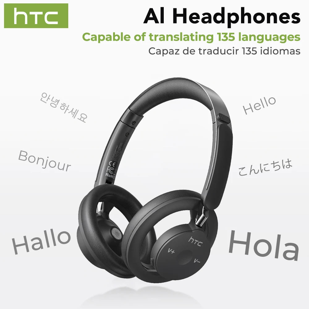 HTC HP06 Bluetooth V6.0 Foldable Wireless Headphones – Punchy Bass, Open Ear‑Airy Design
