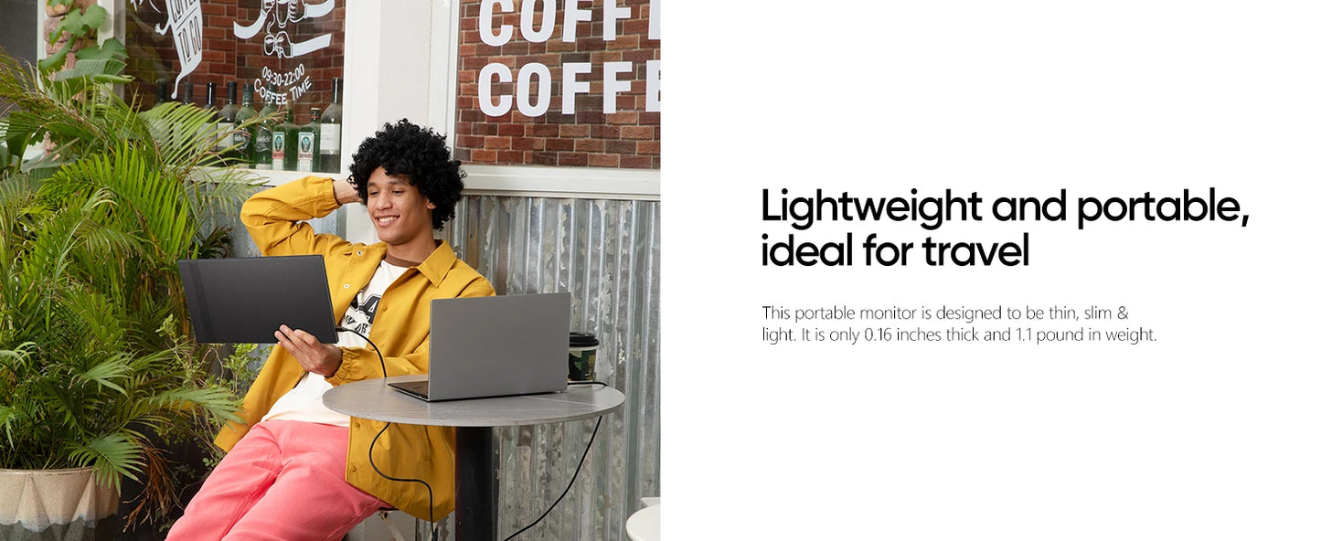 ARZOPA A1S 14″ FHD IPS Portable Monitor – USB‑C + HDMI, Ultra‑Slim, 60Hz, Built‑in Speakers