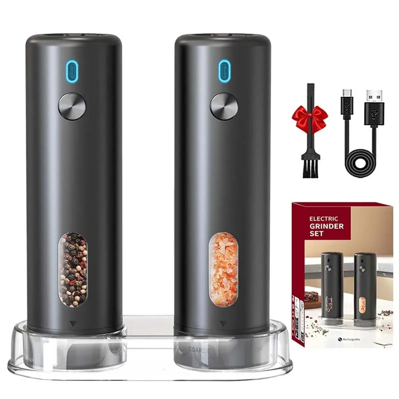 Rechargeable Electric Salt & Pepper Grinder – Adjustable Coarseness, Large Capacity Mill