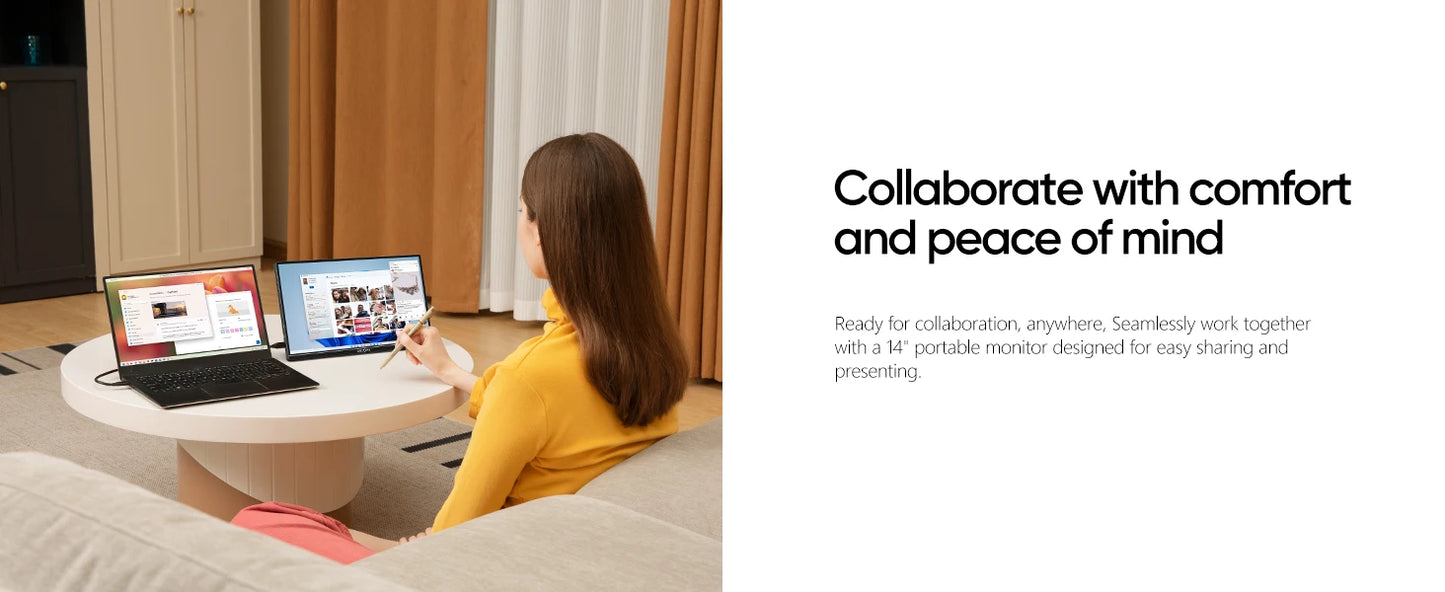 ARZOPA A1S 14″ FHD IPS Portable Monitor – USB‑C + HDMI, Ultra‑Slim, 60Hz, Built‑in Speakers