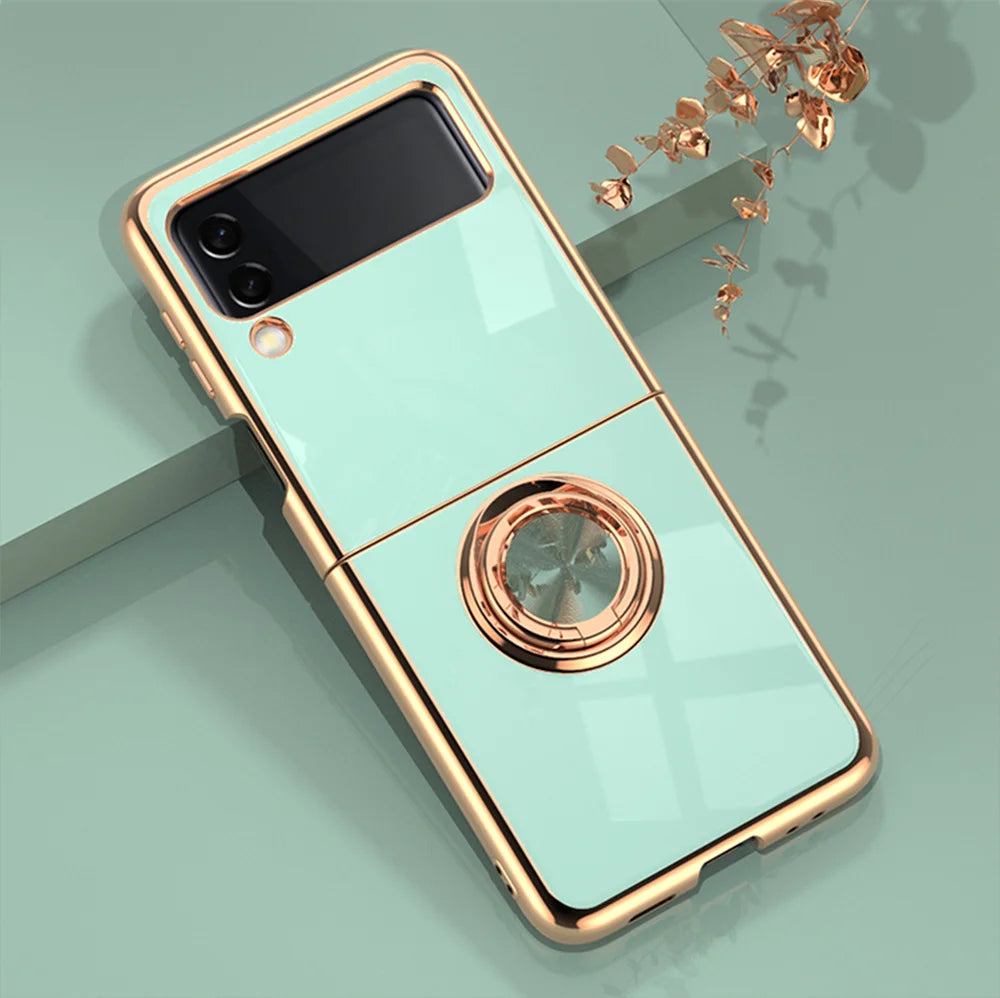 Luxury for Samsung Galaxy Z Flip 5 4 3 Flip4 Flip6 flip5 Hard Cover Rose Gold