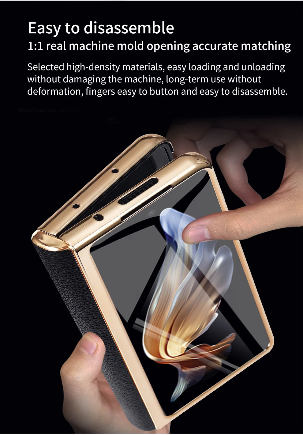 Premium Leather Magnetic Case for Samsung Galaxy Z Fold Series 6/5/4/3 with Mirror Film