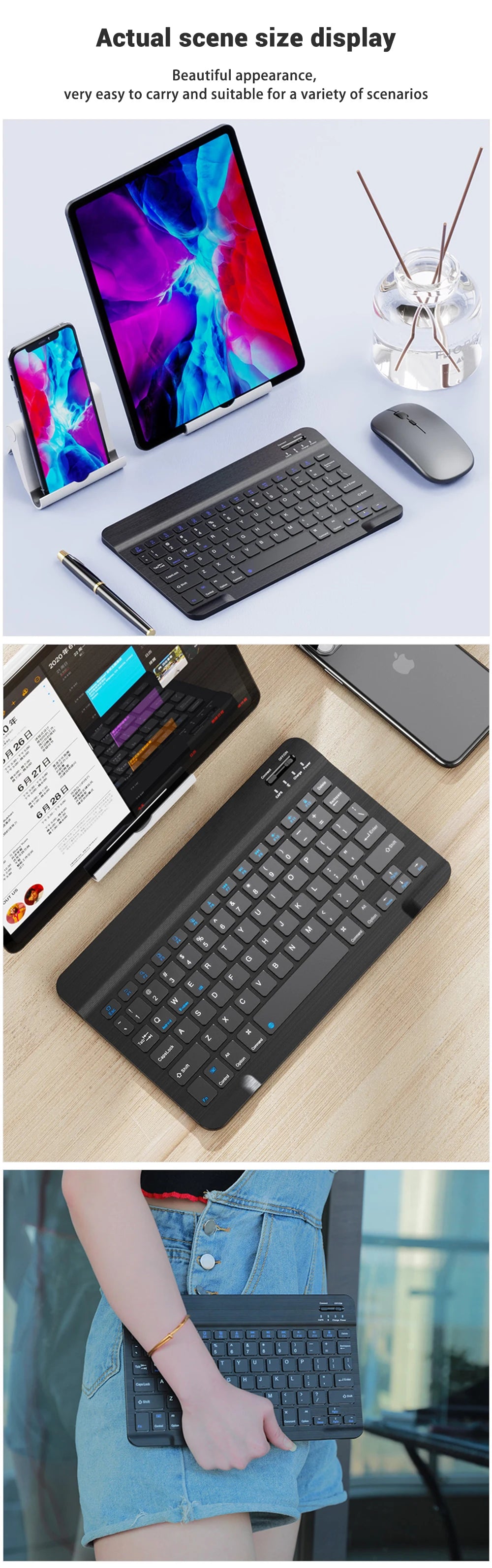 EMTRA Bluetooth Wireless Keyboard Mouse