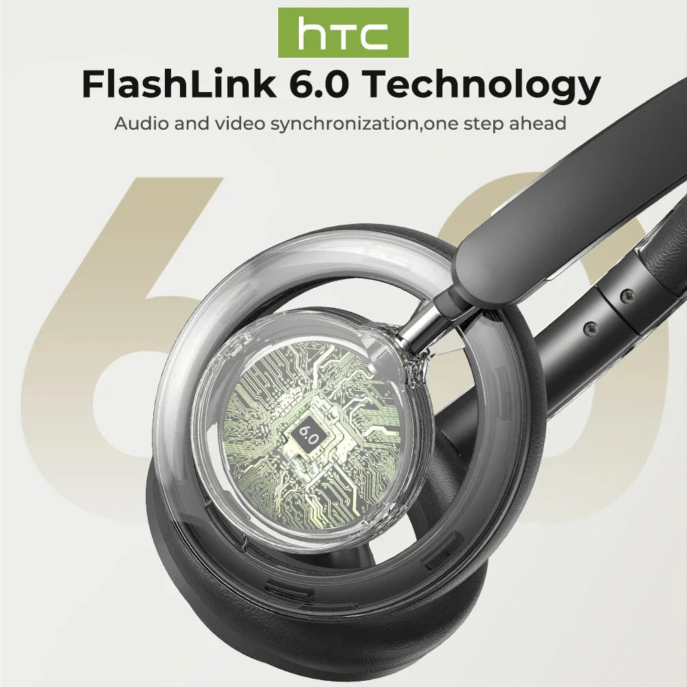 HTC HP06 Bluetooth V6.0 Foldable Wireless Headphones – Punchy Bass, Open Ear‑Airy Design