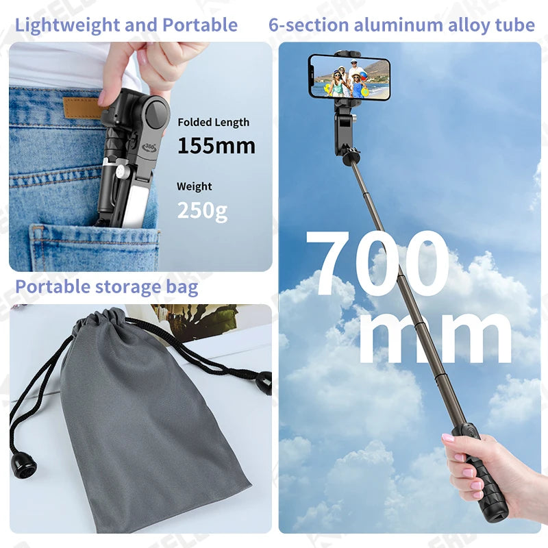 Gimbal Stabilizer Selfie Stick Tripod