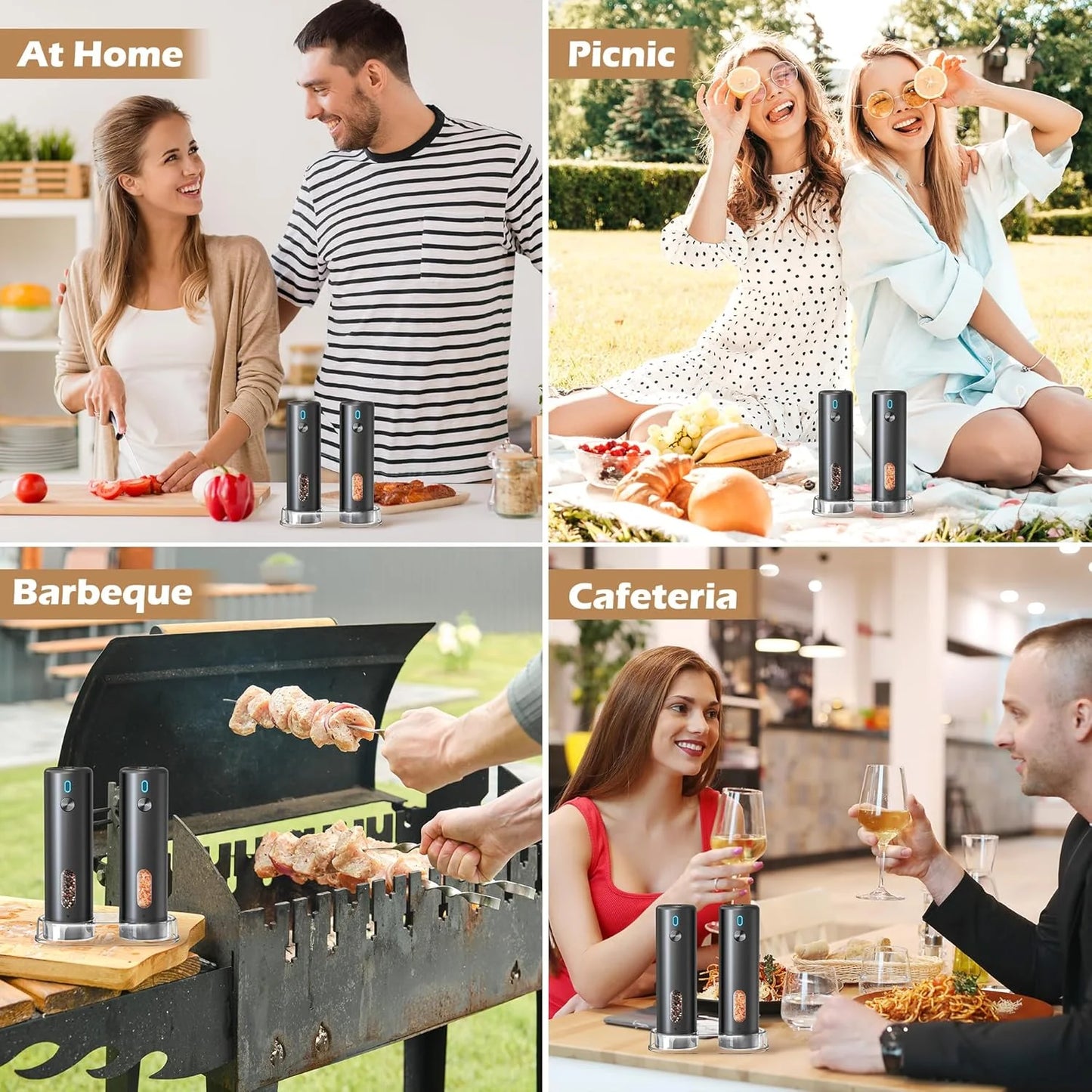 Rechargeable Electric Salt & Pepper Grinder – Adjustable Coarseness, Large Capacity Mill