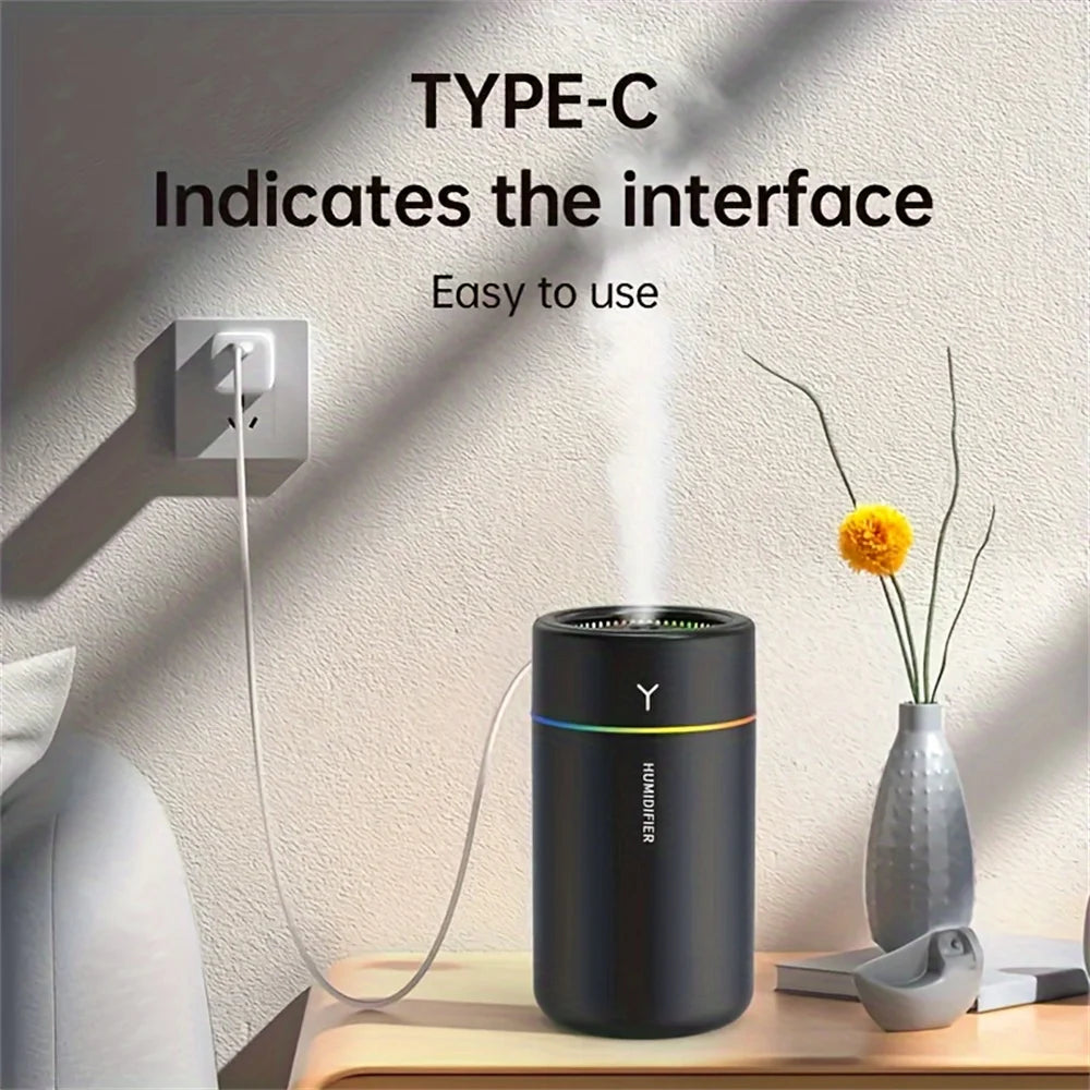 1pc Car Aromatherapy Humidifier – Silent Ultrasonic Air Diffuser with Colorful LED for Home, Office, or Vehicle