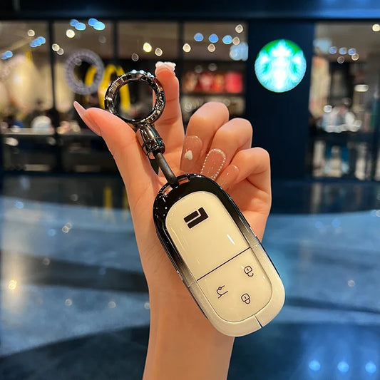 Premium 3‑Button Zinc Alloy Key Shell – Protective Case for ROX 01 / Polestone / Jishi 01 Remote