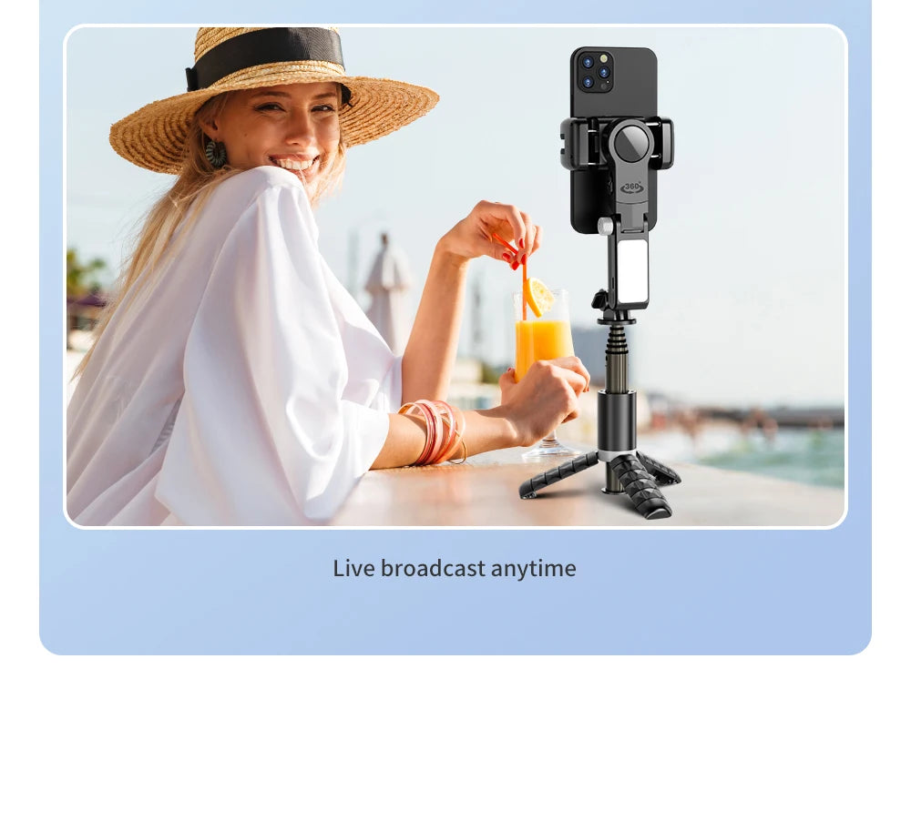 Gimbal Stabilizer Selfie Stick Tripod